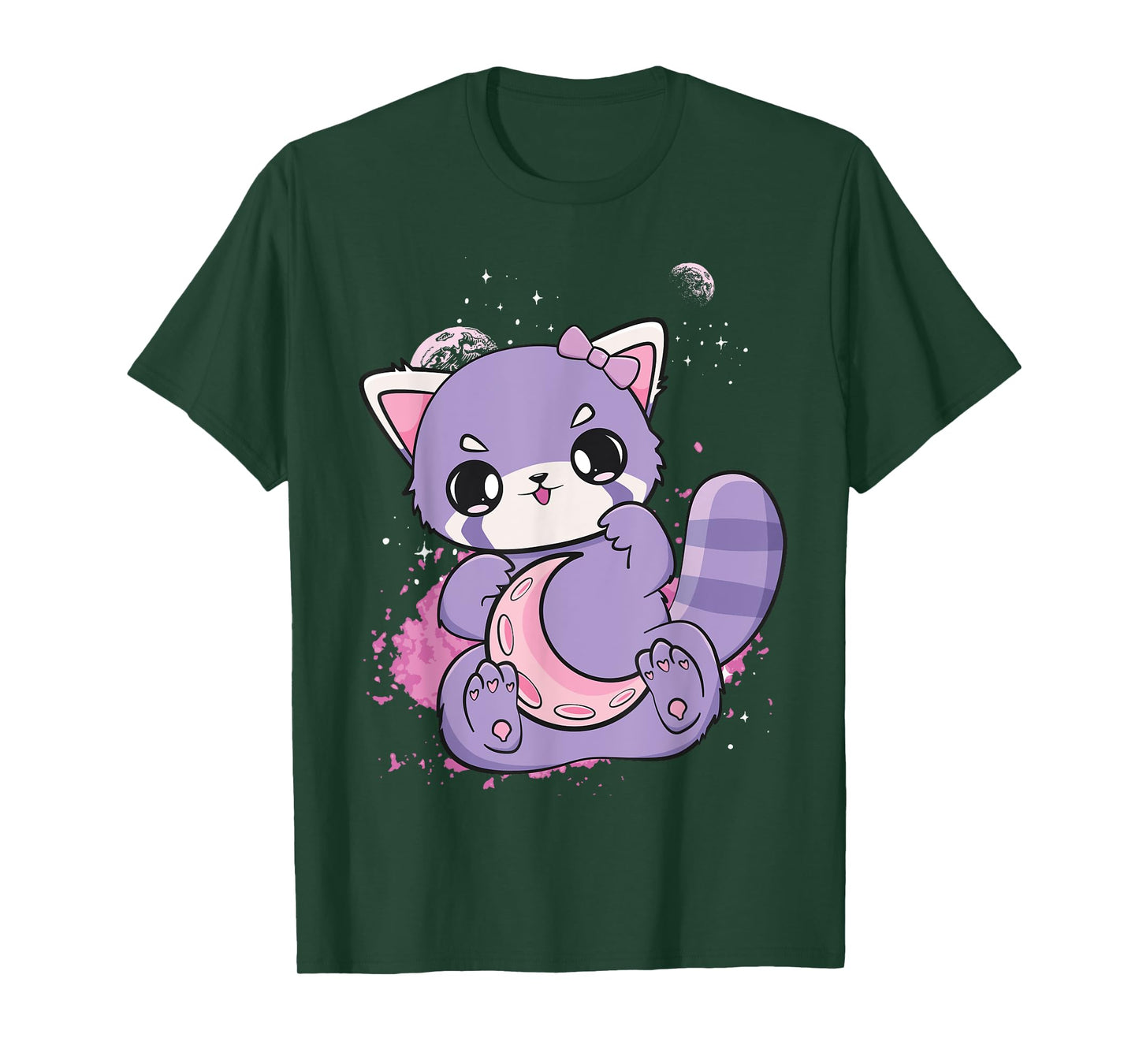 Pink Decora Fairy Kei Red Panda Moon Otaku Anime Nugoth T-Shirt