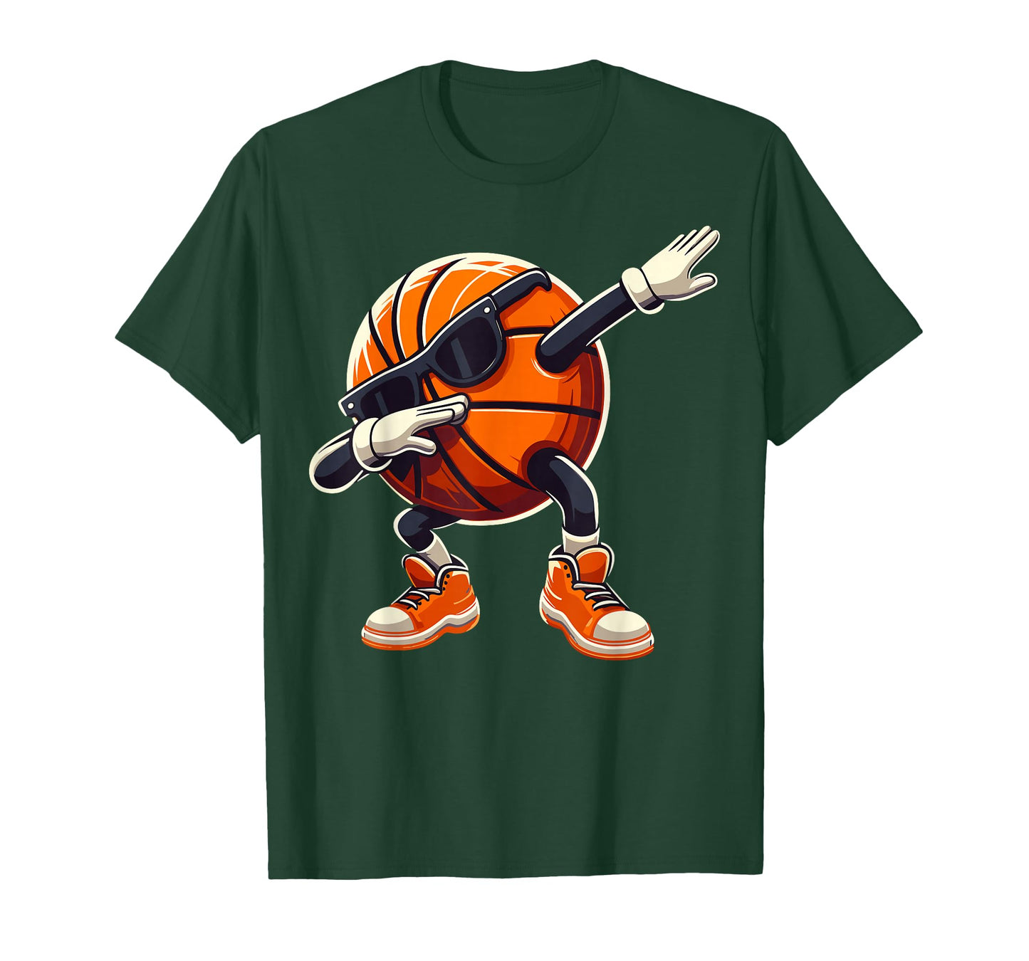 Dabbing Basketball Ball with Sunglasses Funny Basketball T-Shirt