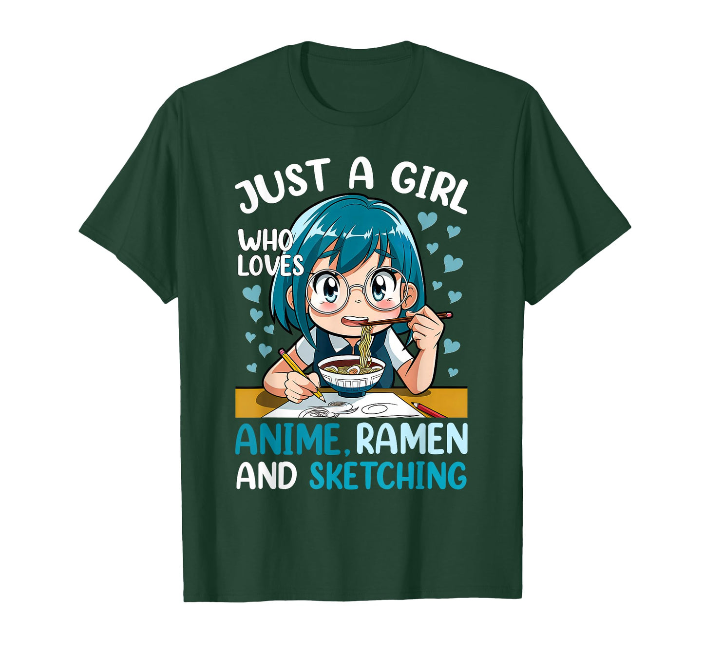 Just A Girl Who Loves Anime Ramen and Sketching Japan Anime T-Shirt