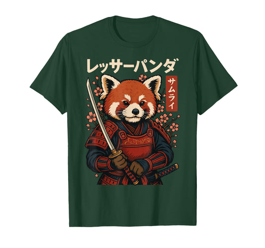 Red Panda Samurai Katana T-Shirt