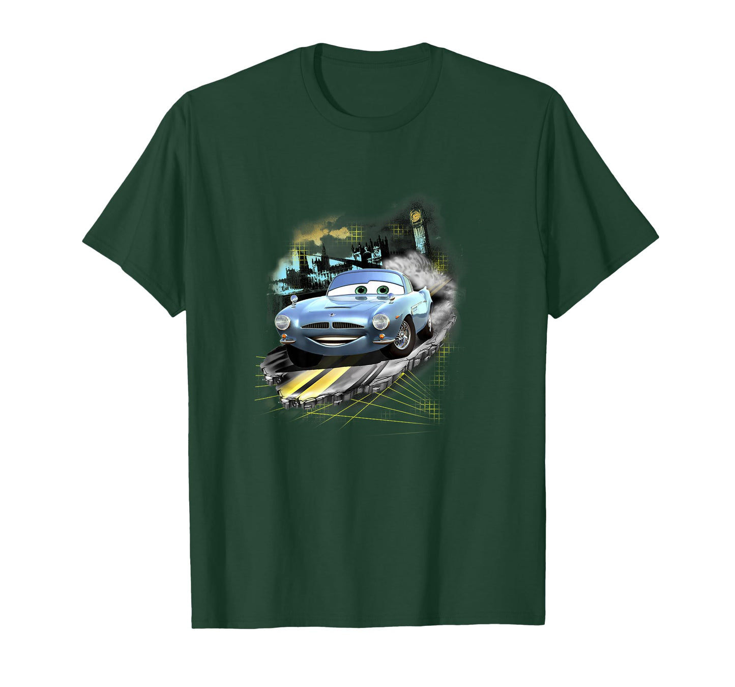 Disney Pixar Cars 2 Finn McMissile London Shot Faded T-Shirt