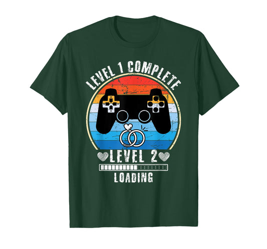 Level 1 Complete Wedding Anniversary For Couple Gamer T-Shirt