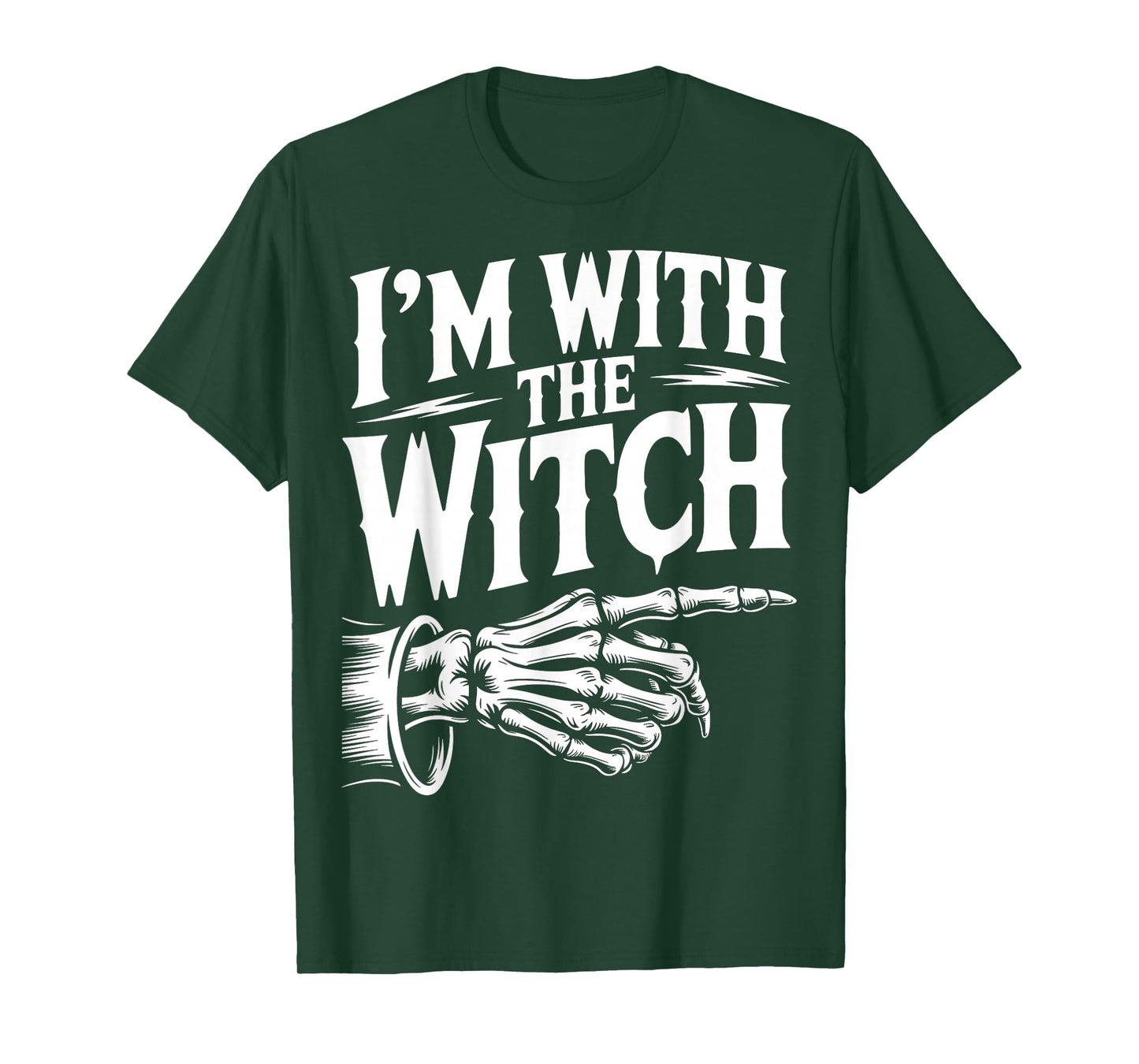 I'm with The Witch Funny Halloween His and Her Outfit T-Shirt