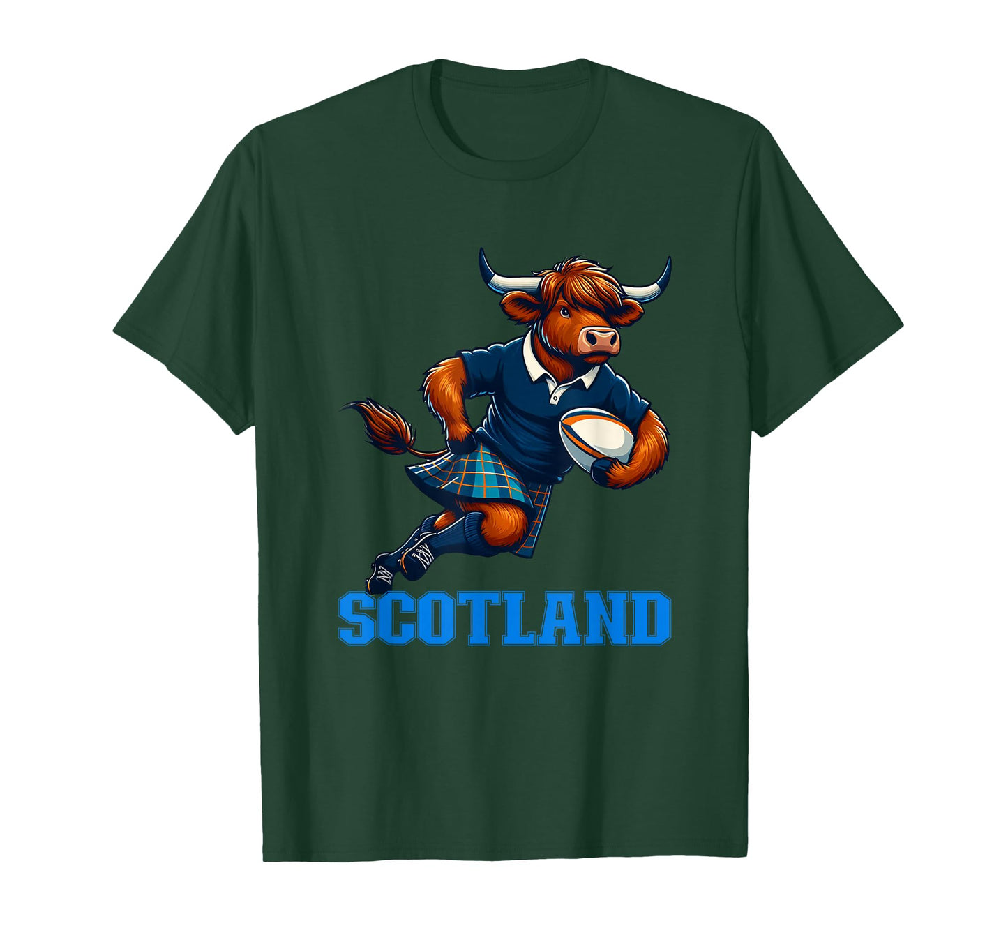 Scottish Highland Cow Scotland Rugby T-Shirt