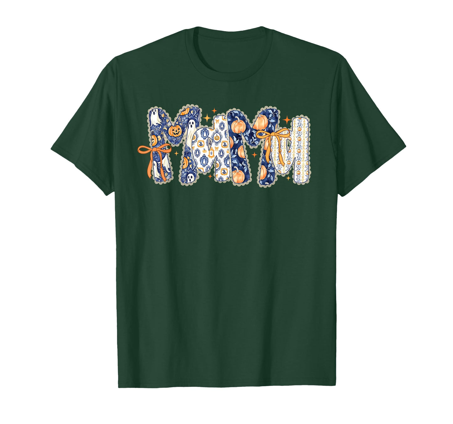 Mama Coquette Bow Thanksgiving Autumn Fall Pumpkin Ghost T-Shirt