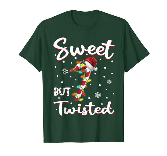 Sweet But Twisted Funny Christmas Candy Cane Xmas Holiday T-Shirt