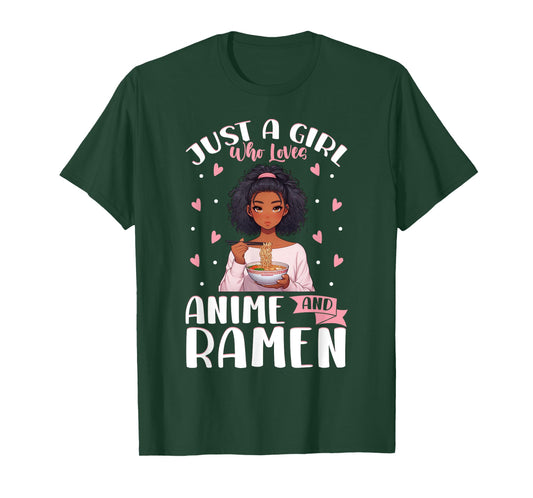 Just A Girl Who Loves Anime And Ramen African American T-Shirt