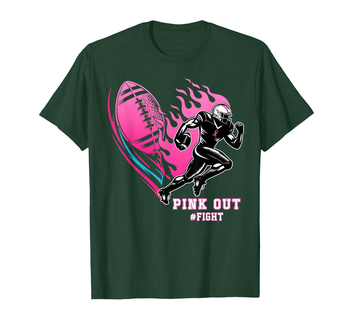 Football Pink Out Team Breast Cancer Awareness Month Womens T-Shirt