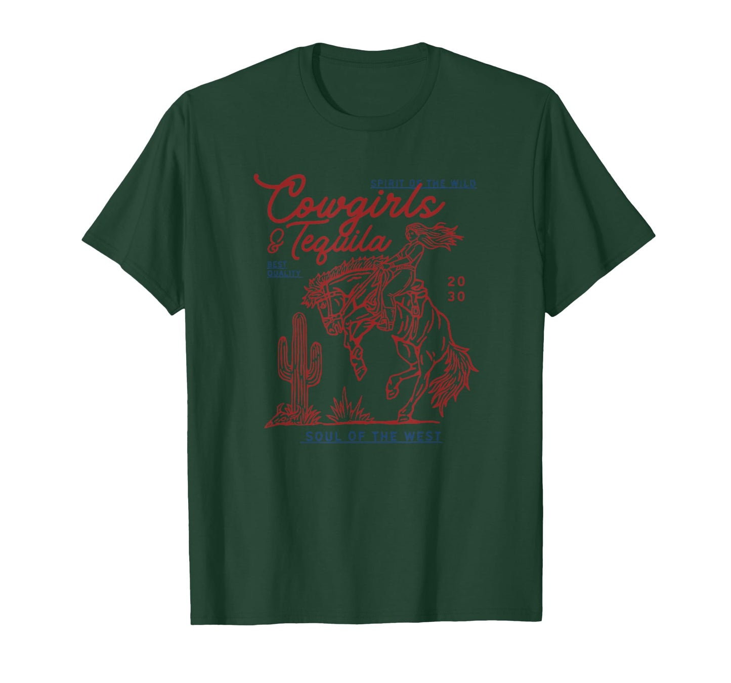 Texas Cowgirls and Tequila Vintage Country Rodeo Matching T-Shirt