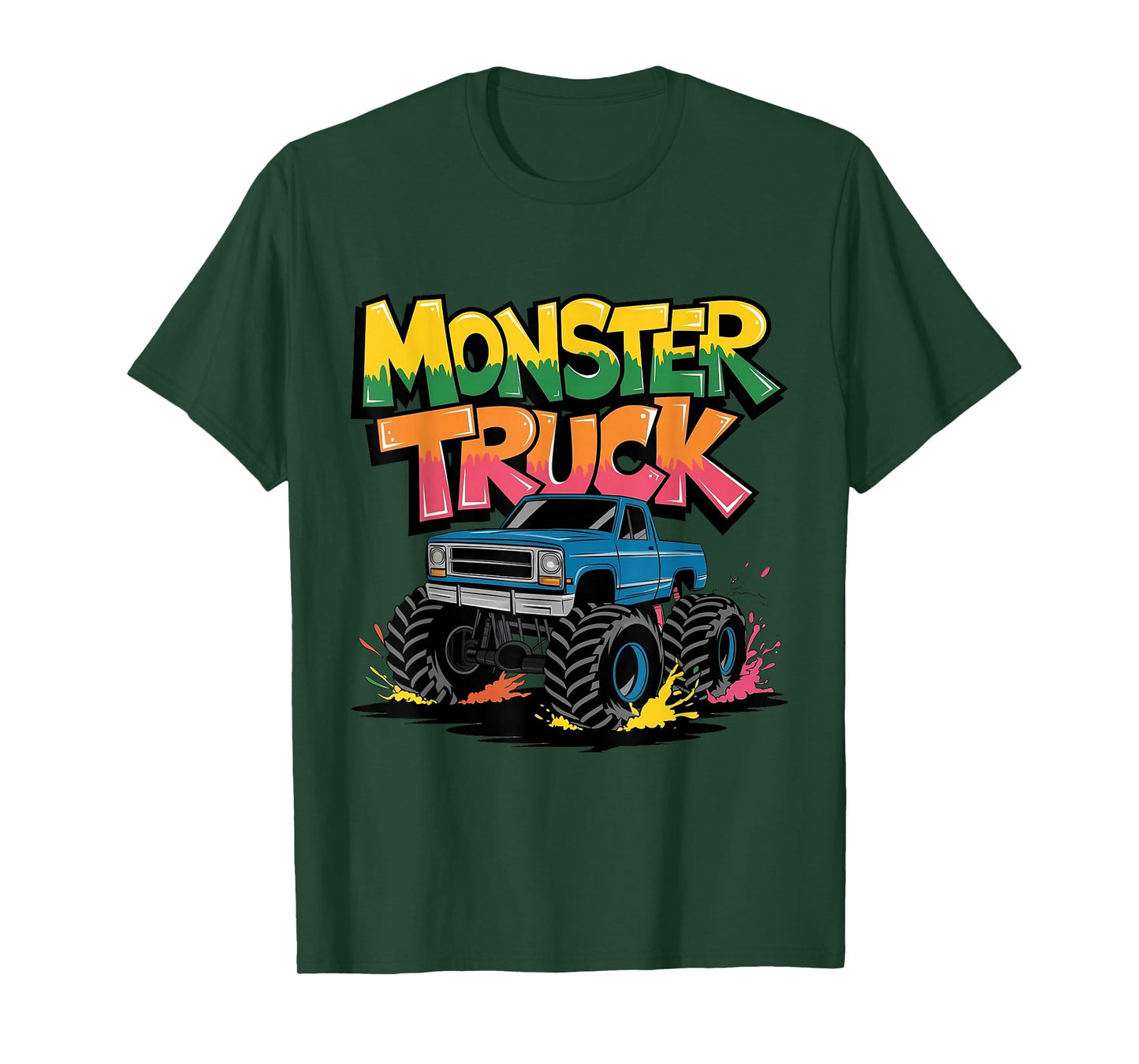 Monster Truck Toddlers Kids Colorful Graffiti Monster Truck T-Shirt