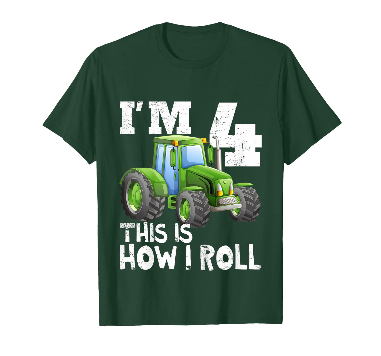 Kids Kids Farm Tractor 4th Birthday Party Shirt 4 Years Old T-Shirt
