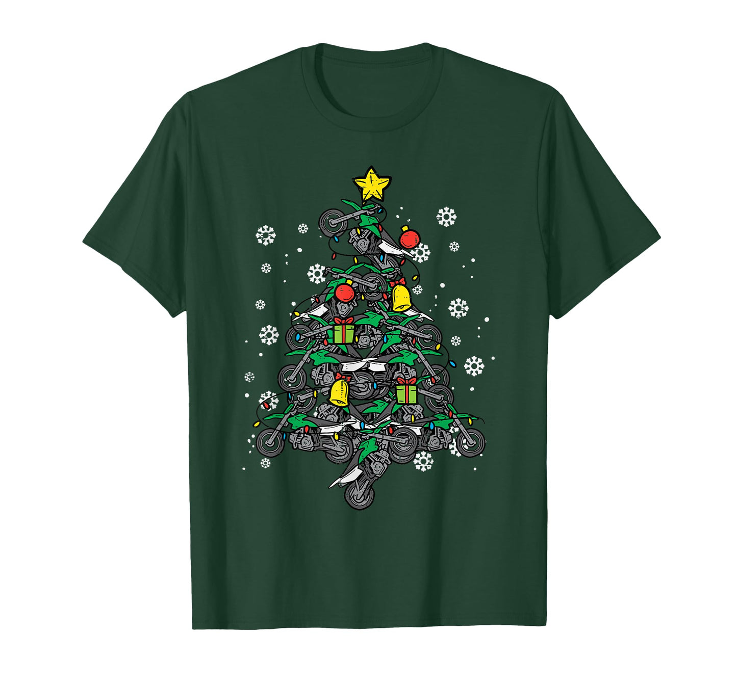 Dirt Bikes Christmas Tree Xmas Motocross Men Boy Men Women T-Shirt