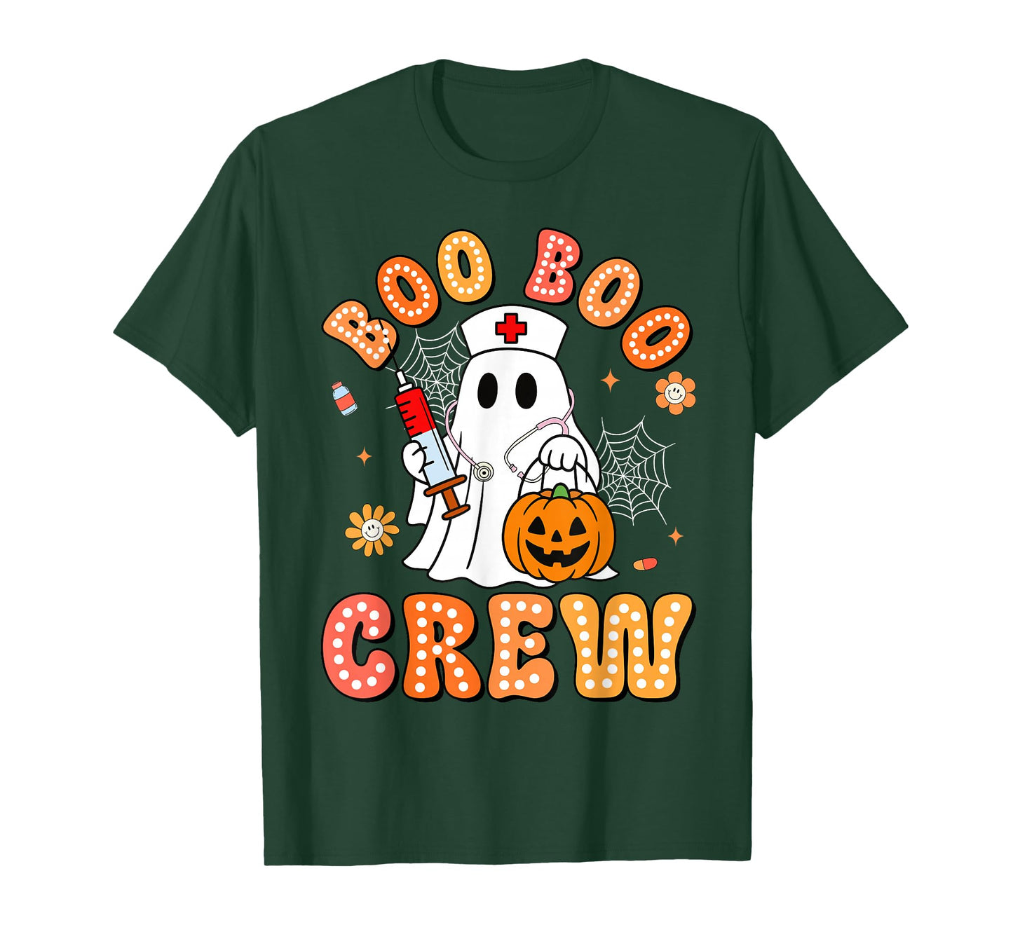 Boo Boo Crew Nurse Funny Halloween Ghost Nurse Girl Women T-Shirt