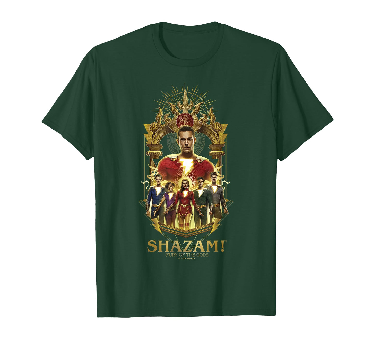 Shazam! Fury of the Gods Gold Champion Arched Family Group T-Shirt