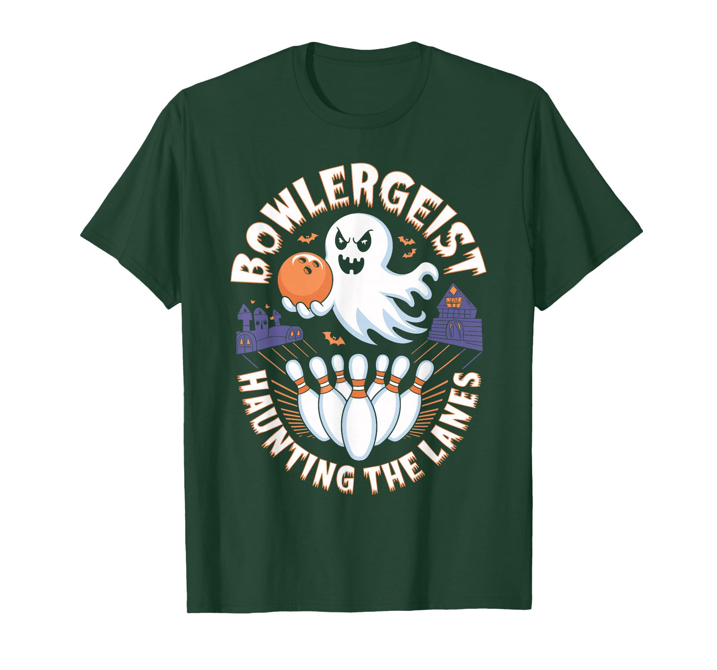 Bowlergeist Haunting the Lanes Halloween Bowling T-Shirt