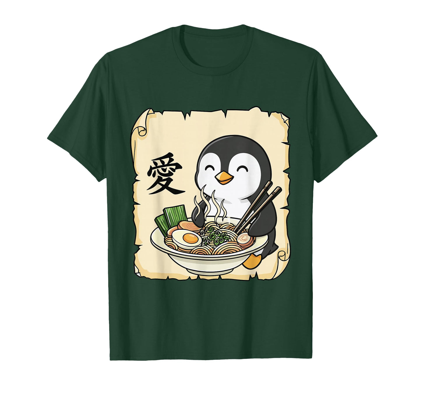 Funny Penguin Ramen Kawaii Anime Japanese Graphic Women Men T-Shirt
