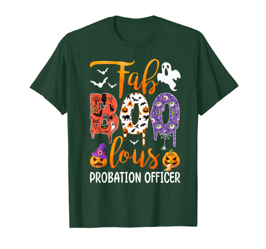 Fab Boo Lous Probation Officer Boo Ghost Pumpkin Halloween T-Shirt