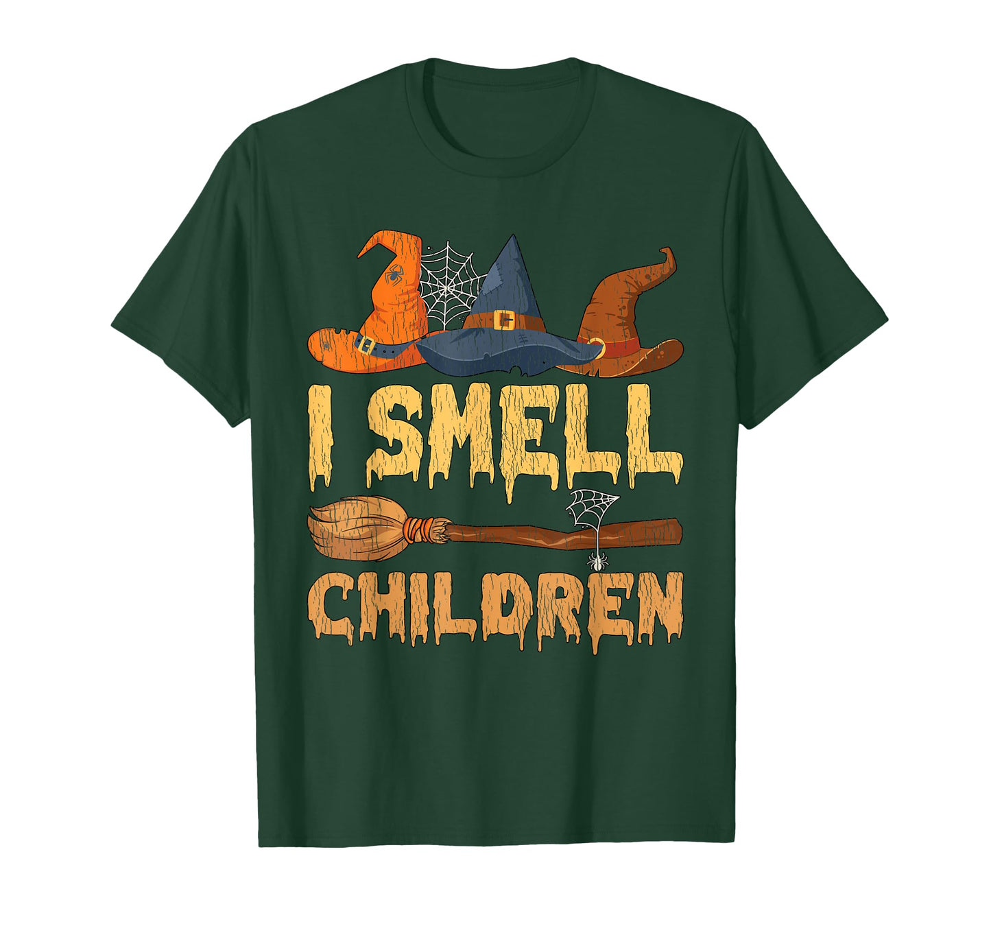 Vintage I Smell Children Hocus Pocus Witch Broom Halloween T-Shirt