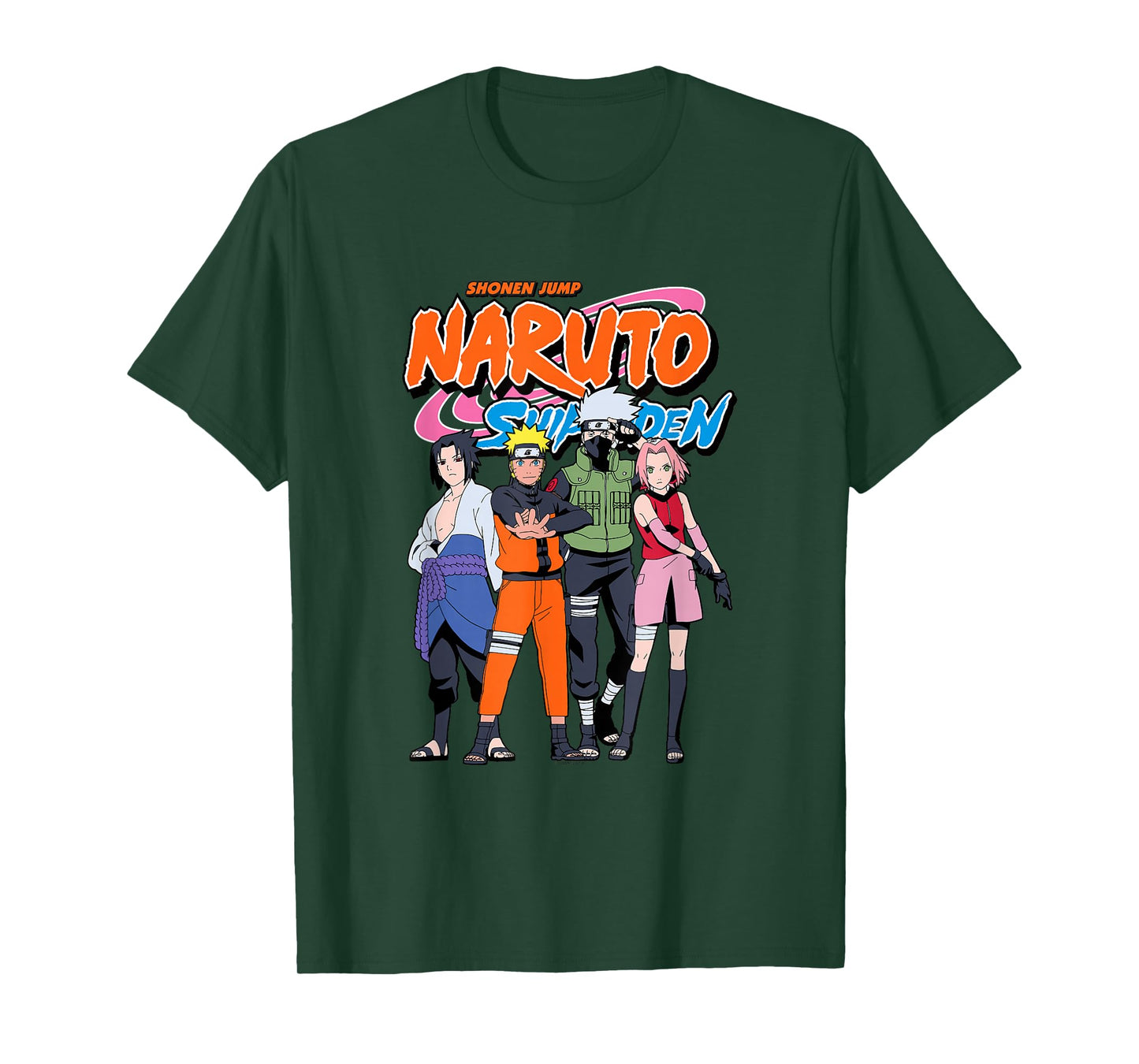 Naruto Shippuden Team 7 with Naruto Logo Anime T-Shirt
