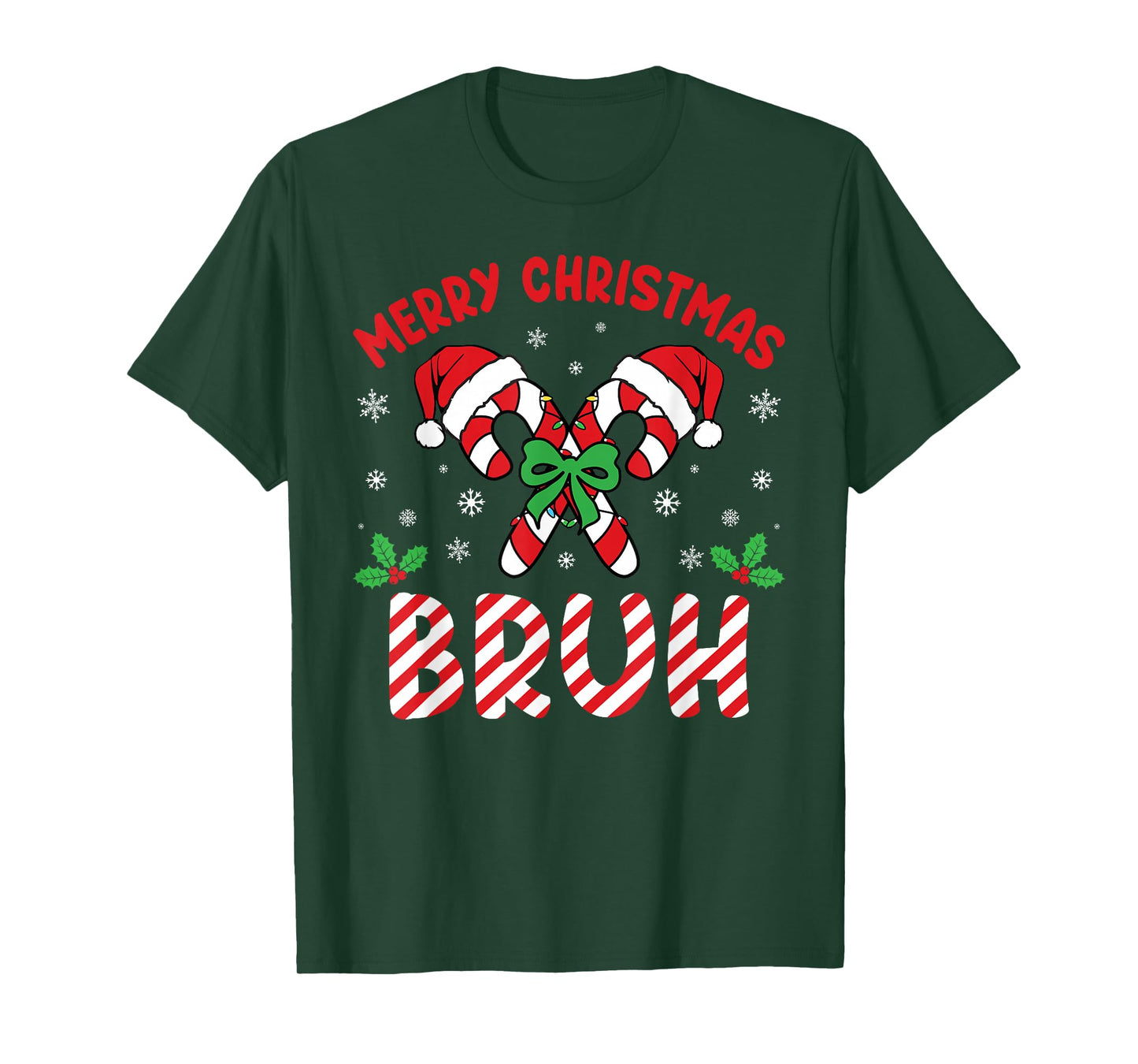 Merry Christmas Bruh Candy Cane Love Men Women Kids Adults T-Shirt