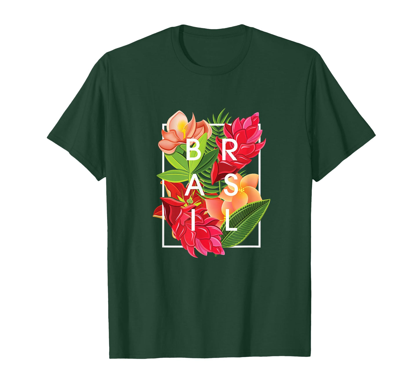 Flowers of Brazil Word Art - Brazilian Pride T-Shirt