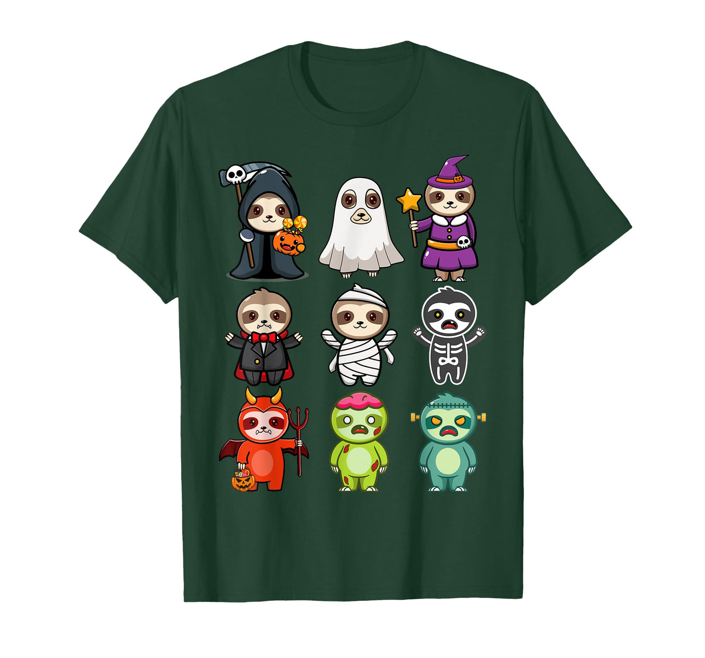 Sloth Spooky Ghost Boo-Jee Horror Pumpkin Sloth Halloween T-Shirt