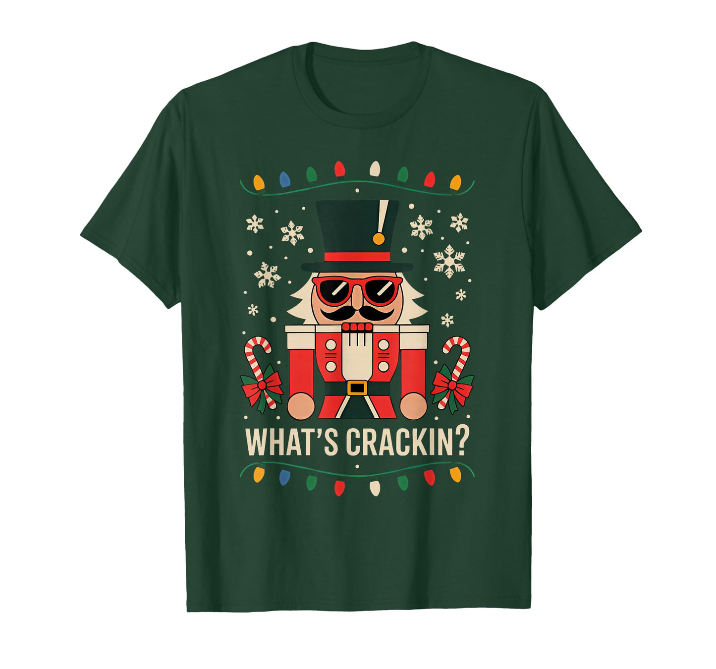Funny Christmas Nutcracker Men Kids Teen Boys Whats Crackin T-Shirt
