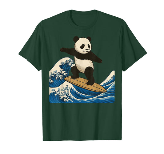 Panda Surfing Japanese T-Shirt