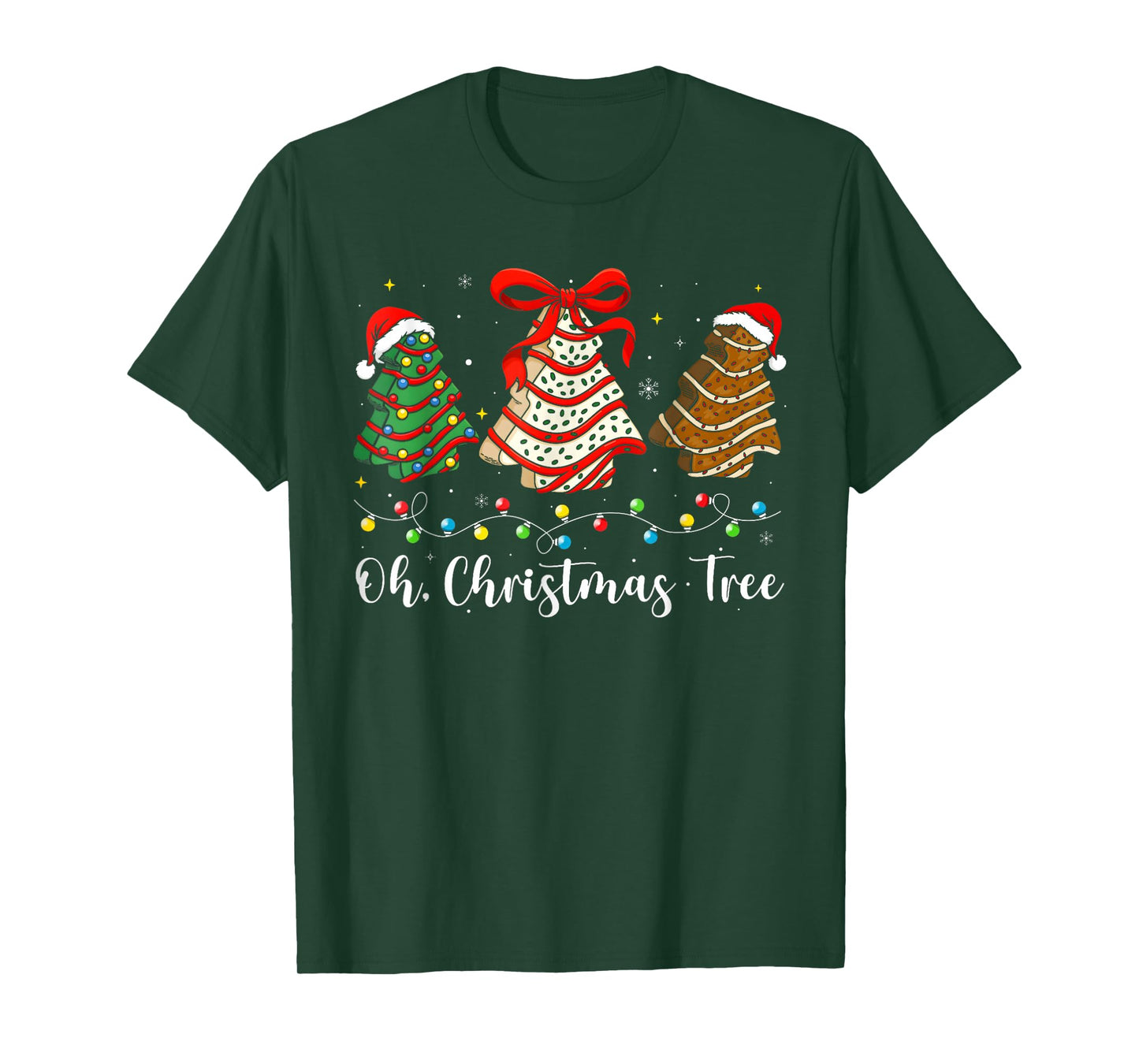 Groovy Oh Christmas Tree Cakes Debbie Becky Jen Cake Lovers T-Shirt