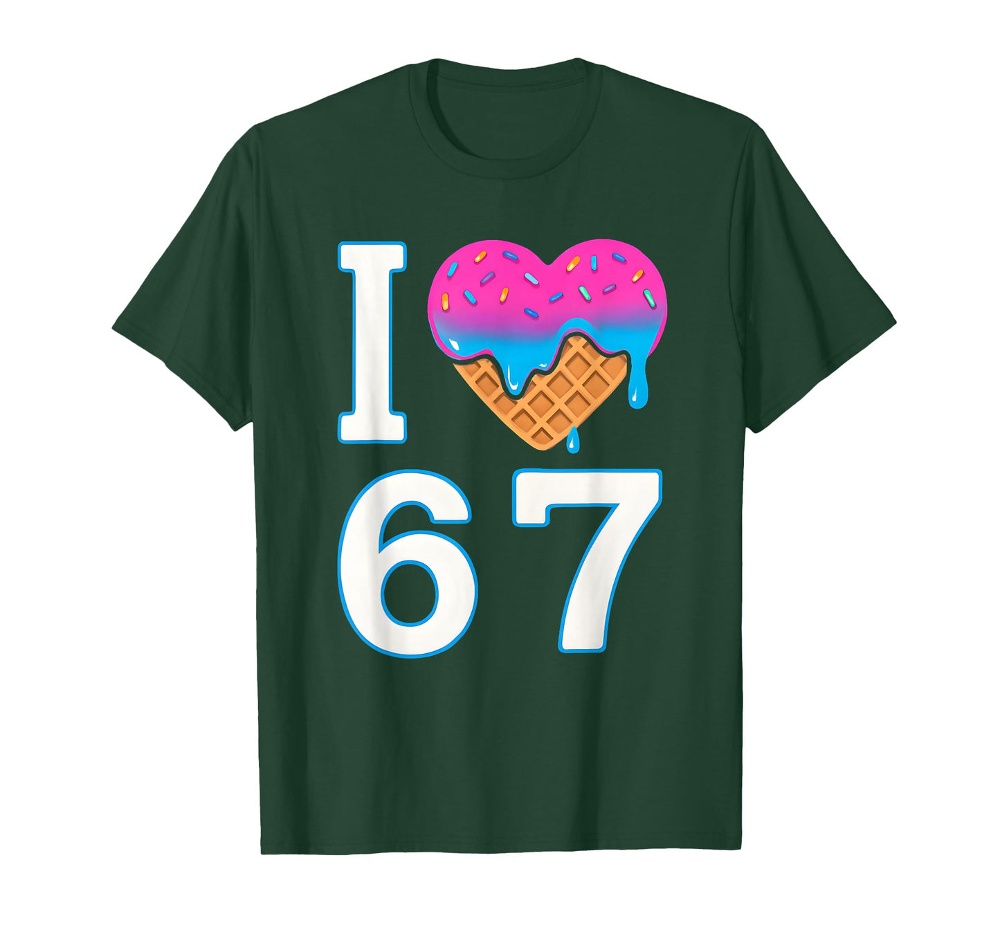 I Love 67 Meme Heart 6 7 Merch Stuff Six Seven Ice Cream T-Shirt