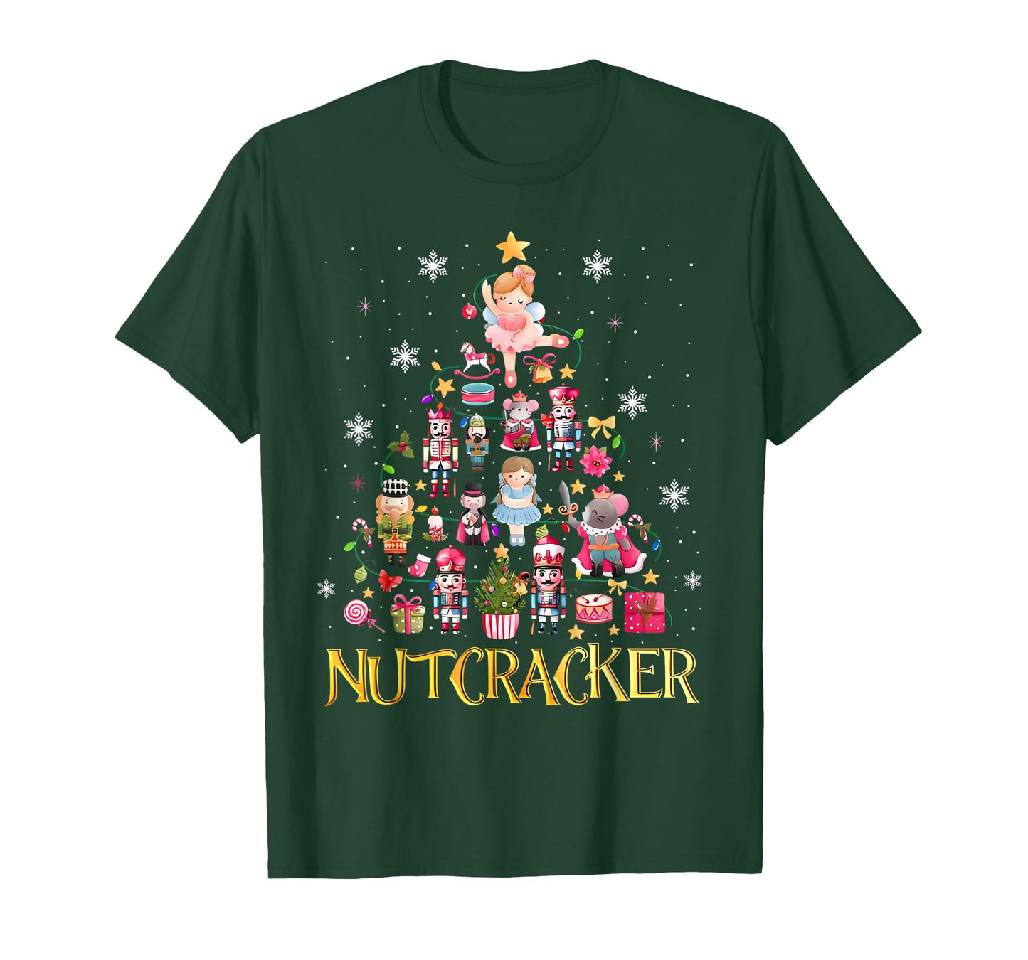 Nutcracker Christmas Tree Ballet Dance Women Kids Girl T-Shirt