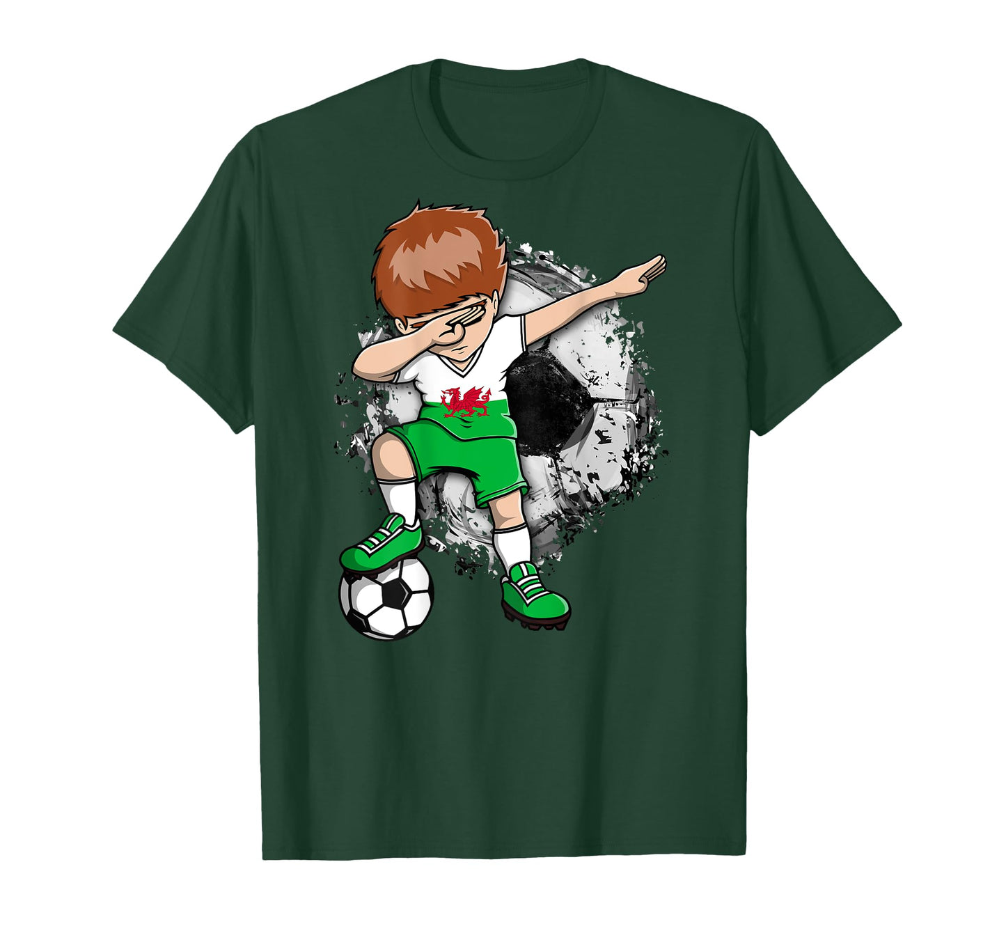 Dabbing Soccer Boy - Wales Jersey Welsh Football Lover Sport T-Shirt