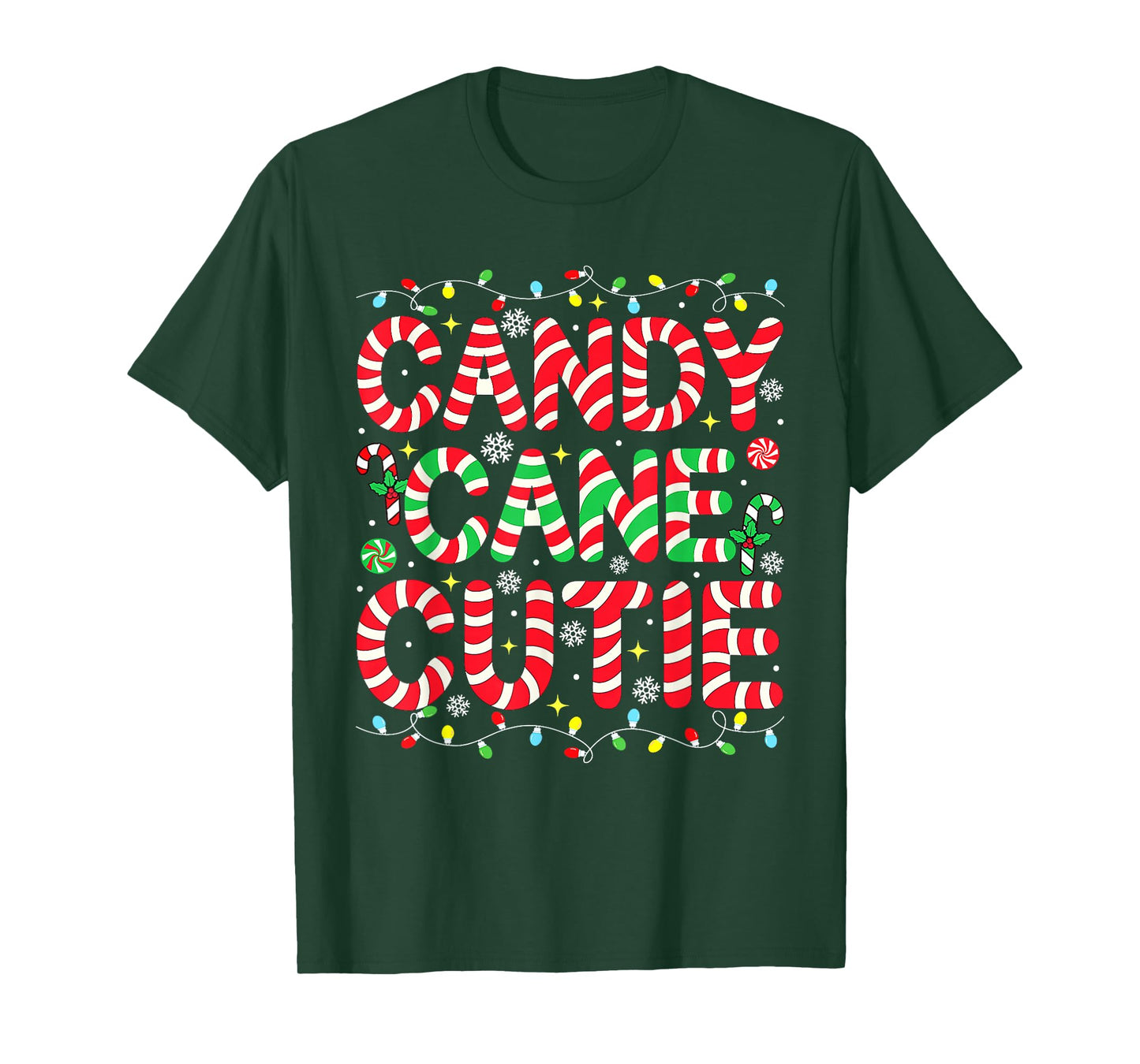 Funny Christmas Candy Cane Lover Crew Xmas Candy Cane Cutie T-Shirt