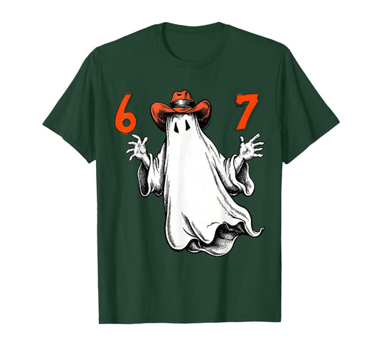 67 Halloween Funny Six Seven Meme Brainrot Ghost Kids Bruh T-Shirt