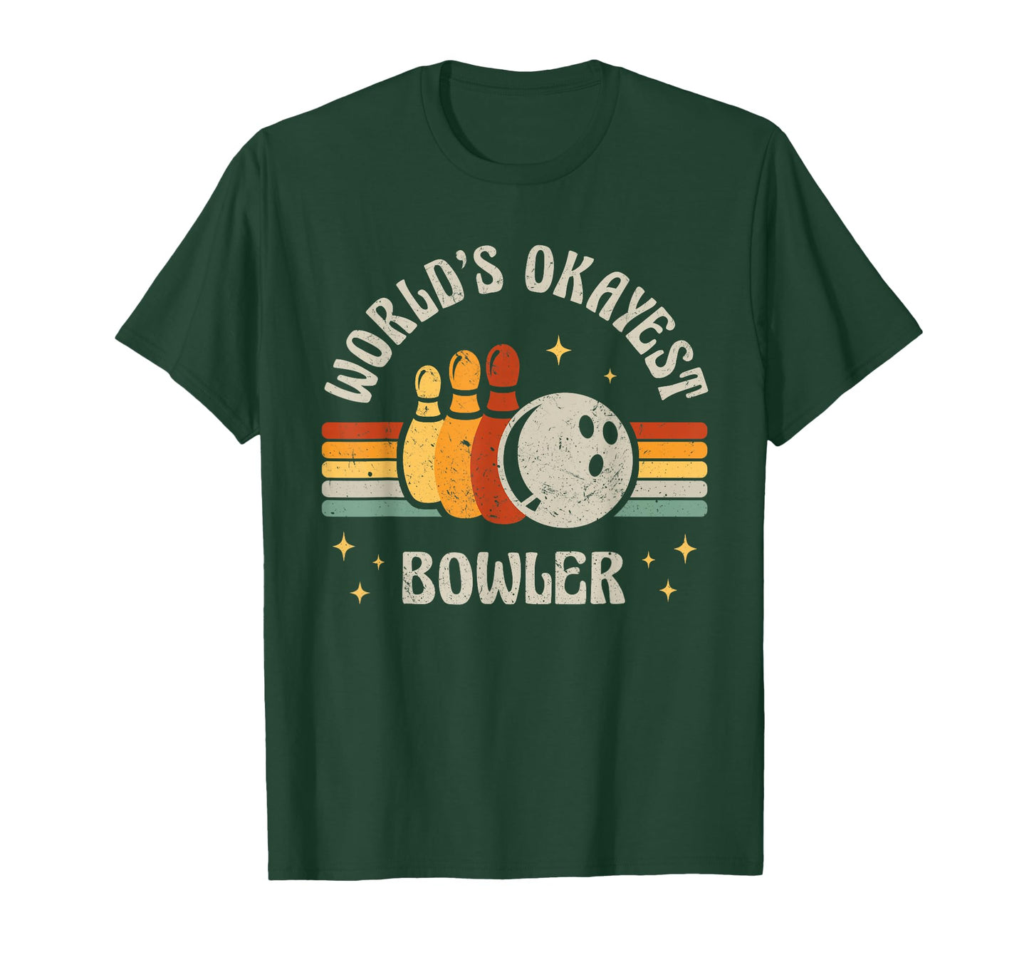 Funny Retro Bowling World's Okayest Bowler Vintage Bowler T-Shirt