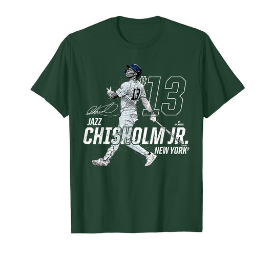 Dynamic Pose Jazz Chisholm Jr New York Baseball MLBPA T-Shirt