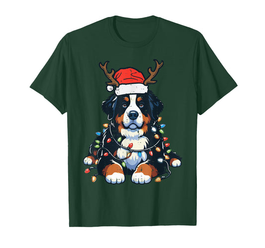 Christmas Bernese Mountain Dog Cute Xmas Pet Men Women Kids T-Shirt