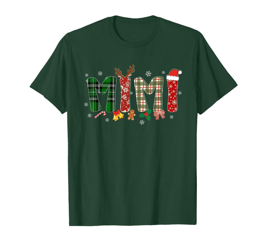 Mimi Christmas Festive Grandma Costume Xmas Family Matching T-Shirt
