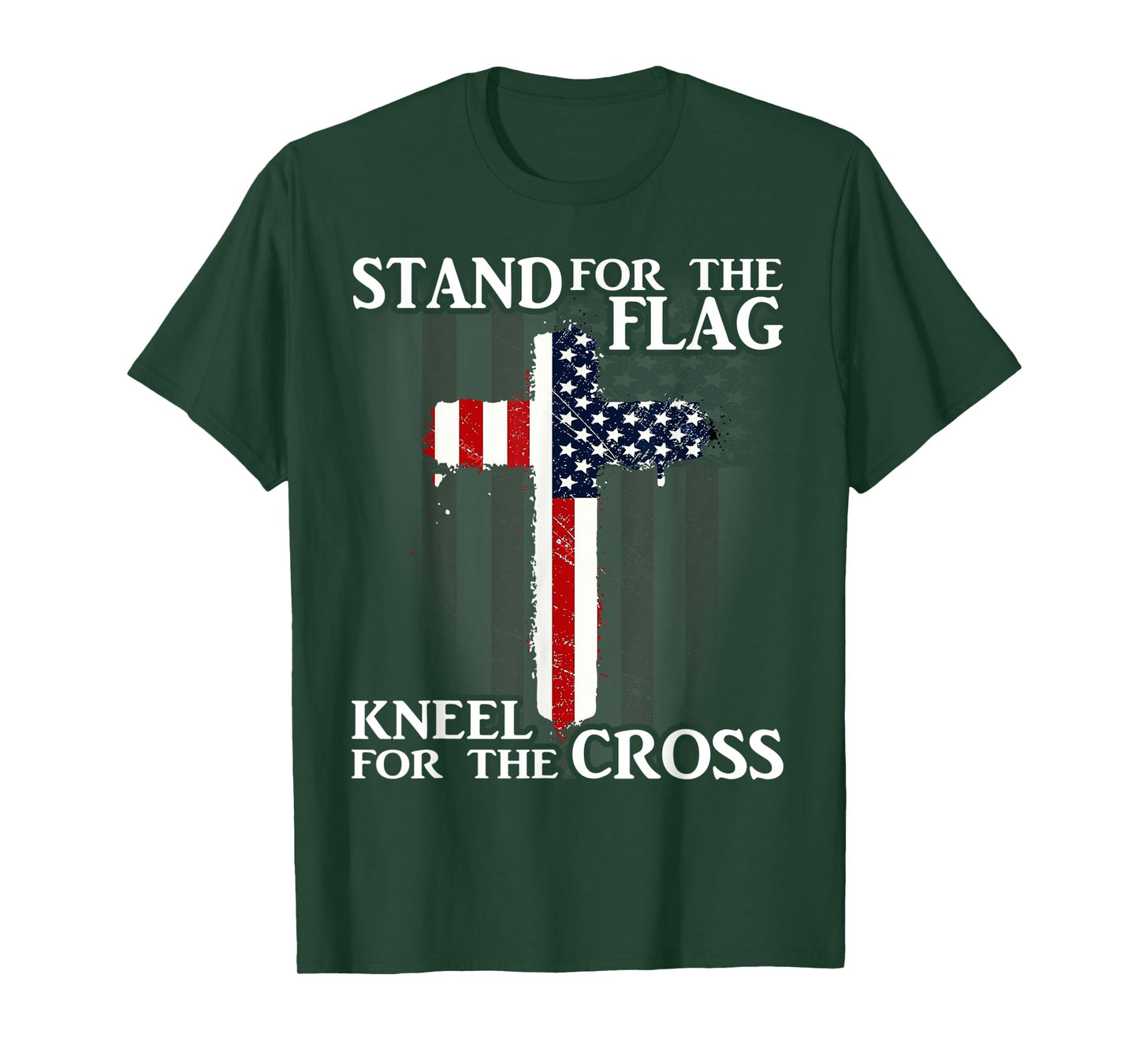American Flag USA Kneel For The Cross Patriotic Veteran T-Shirt