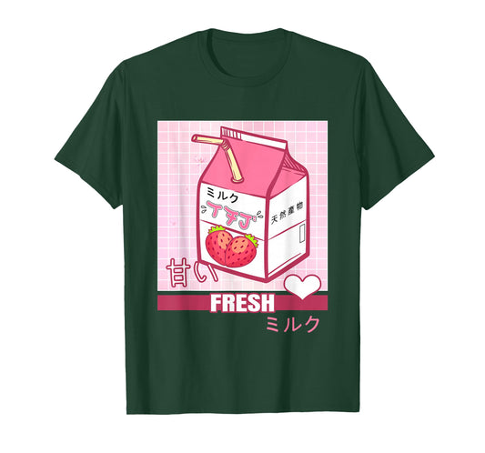90s Japanese Otaku Gifts Anime Shirt Aesthetic Stylish Milk T-Shirt
