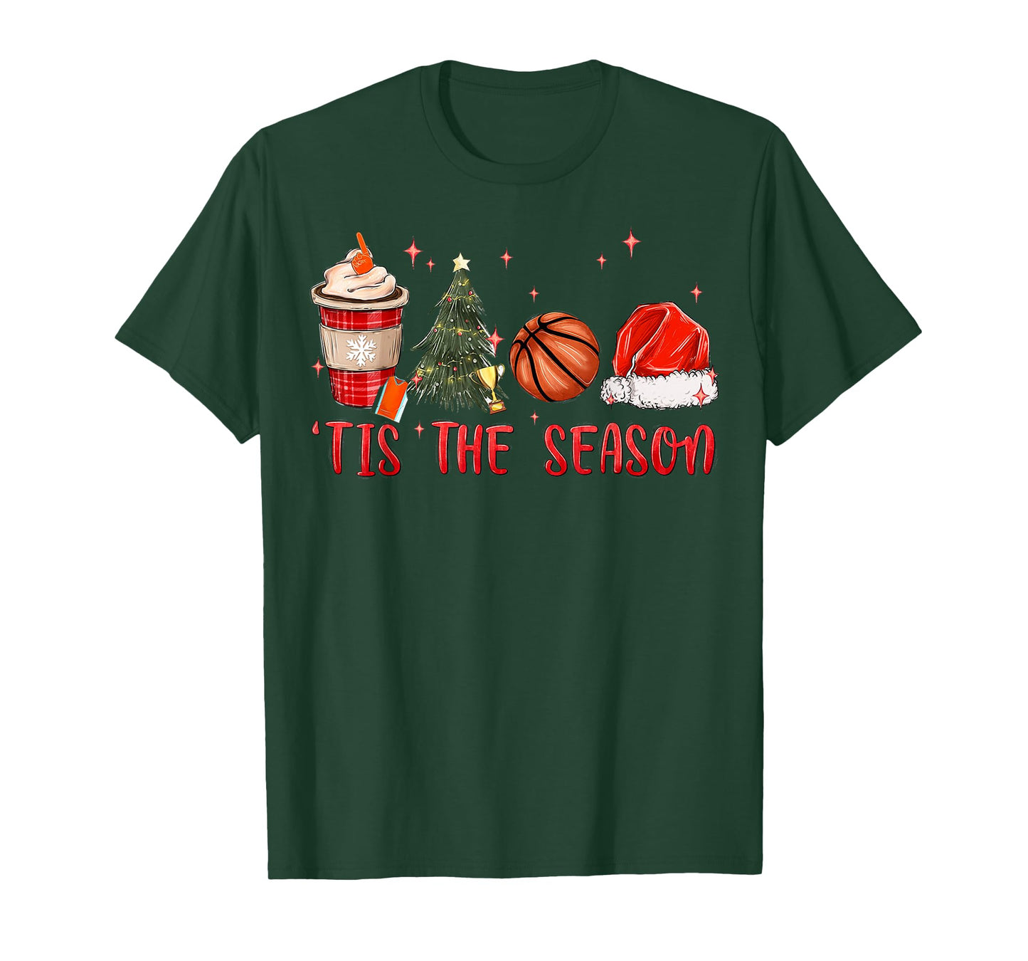 Tis The Season Basketball Christmas Matching Family Pajamas T-Shirt