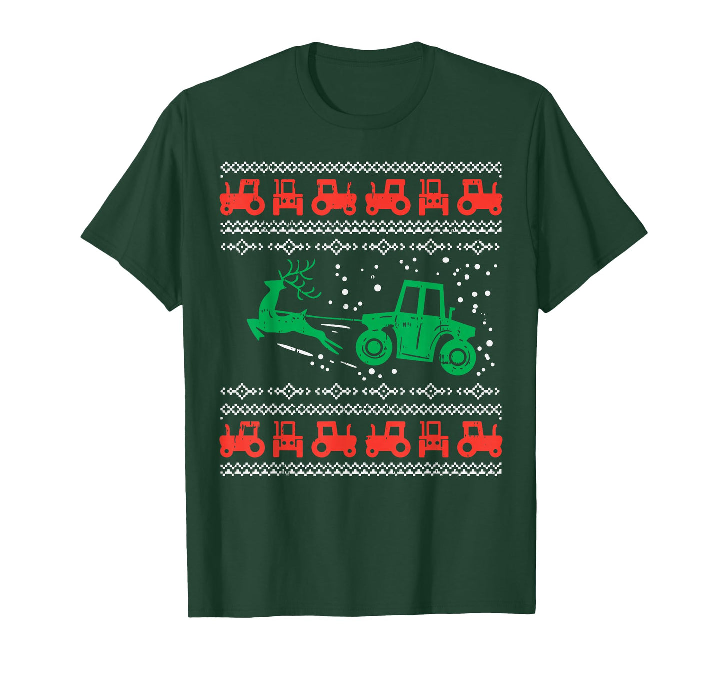 Farm Tractor Reindeer Fun Ugly Christmas Sweater Farmer Gift T-Shirt