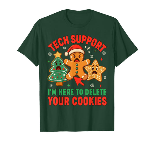 Christmas Tech Support Here to Delete Cookies Xmas Men Women T-Shirt
