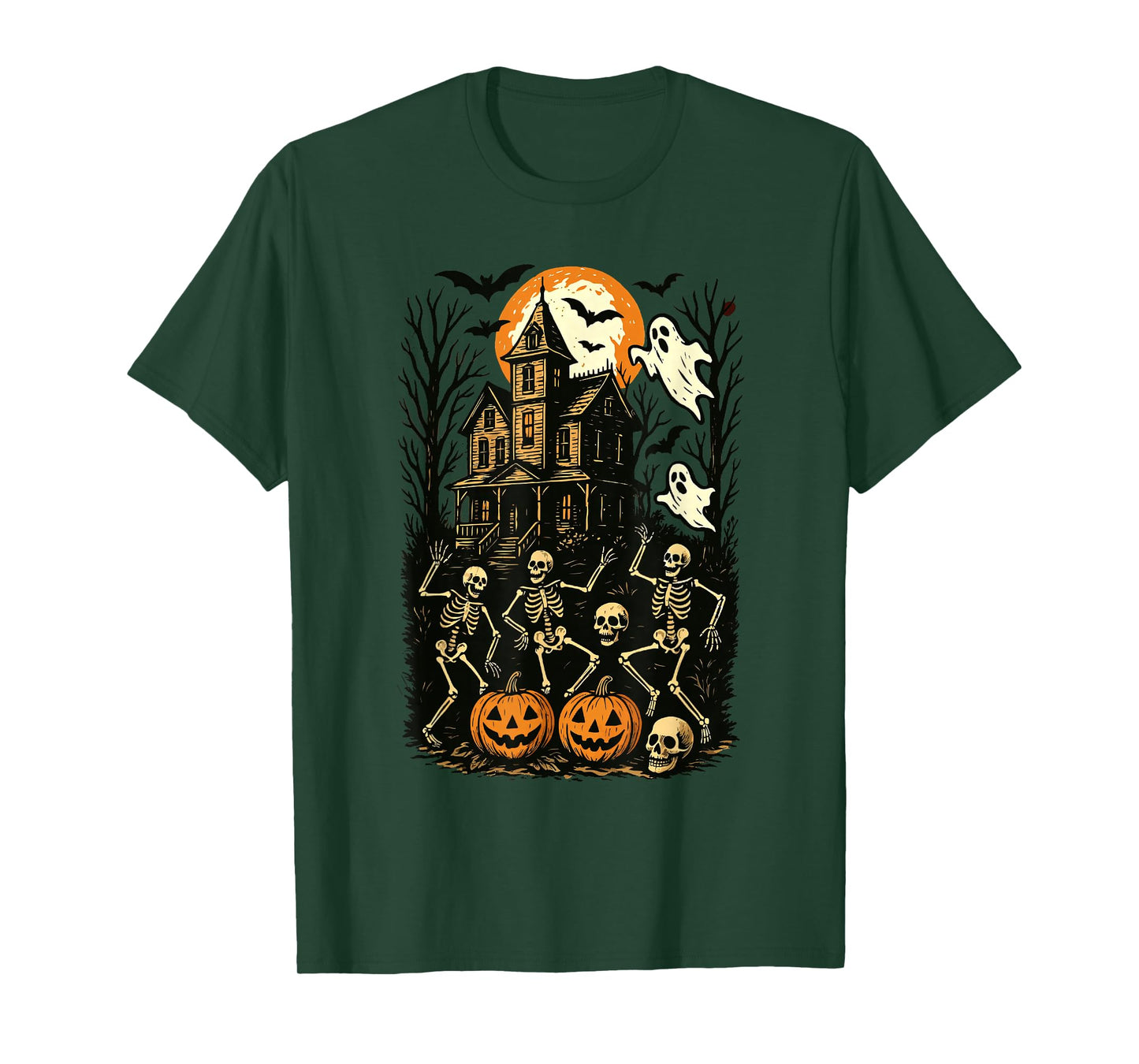 Halloween Skeleton Haunted House Spooky Dancing Skeleton T-Shirt