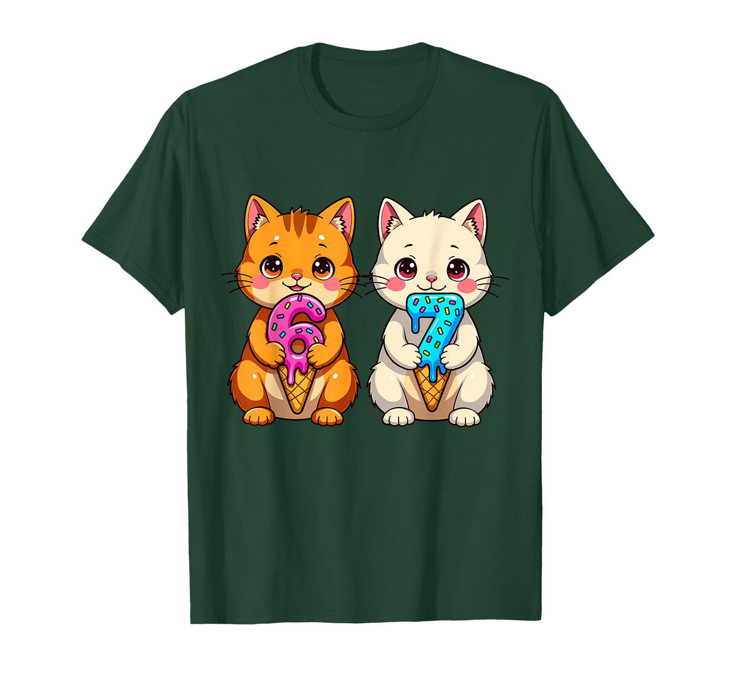 Cute Kawaii Cats Neko 67 Drip Meme Funny Six Seven T-Shirt