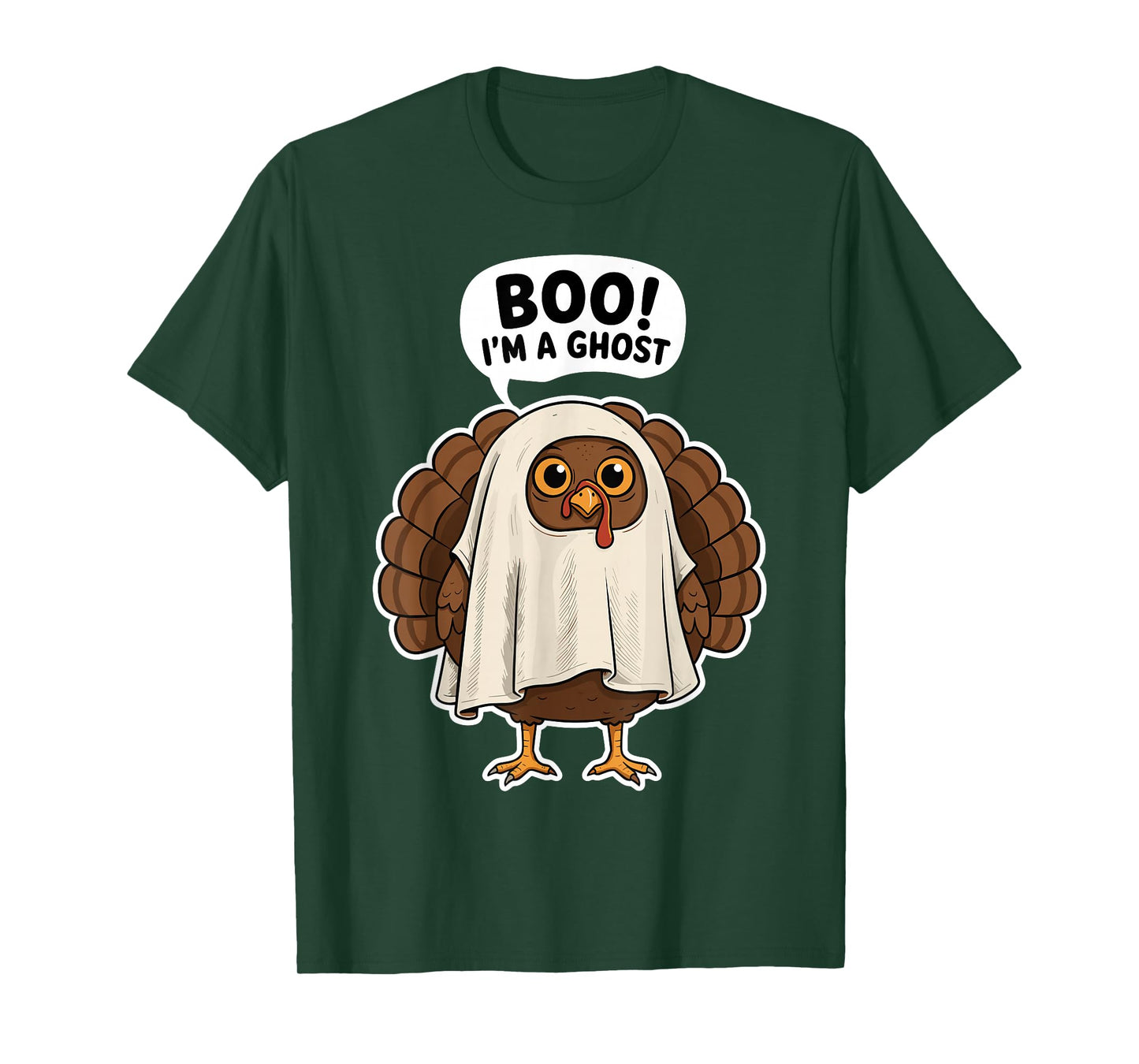 Thanksgiving Ghost Turkey Disguise Funny Halloween T-Shirt
