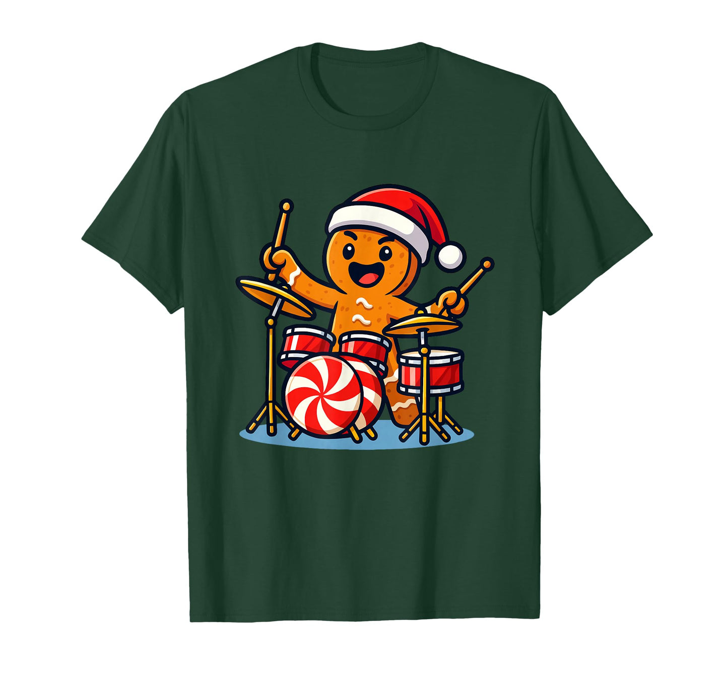 Gingerbread Man Playing Drums T-Shirt