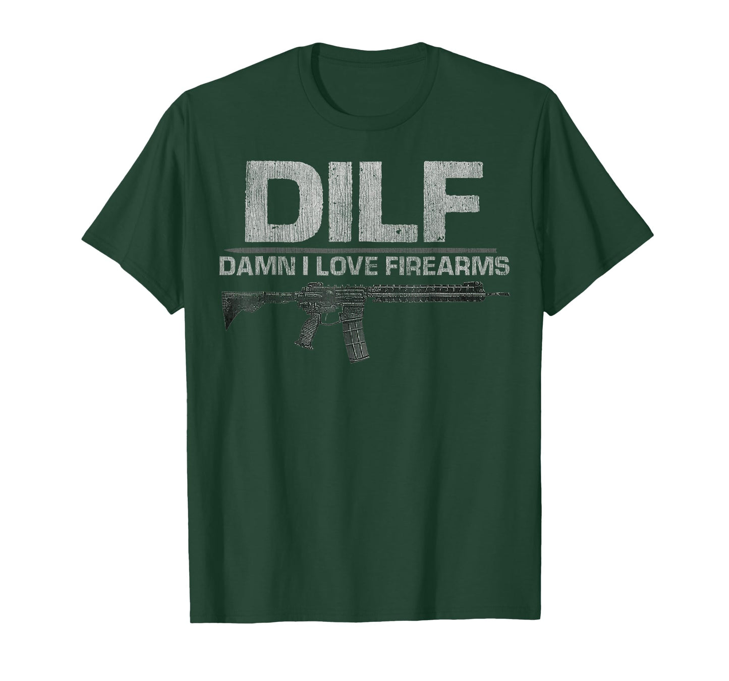 Mens DILF Damn I Love Firearms Funny T-Shirt T-Shirt