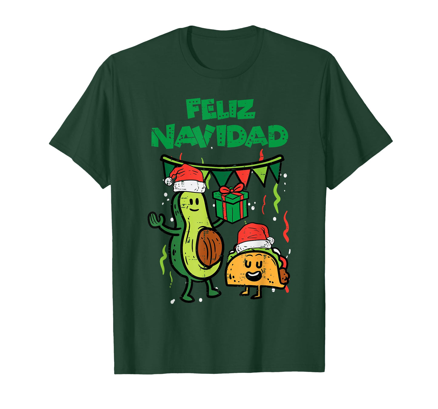 Feliz Navidad Avocado Tacos Mexican Christmas Men Women Kids T-Shirt