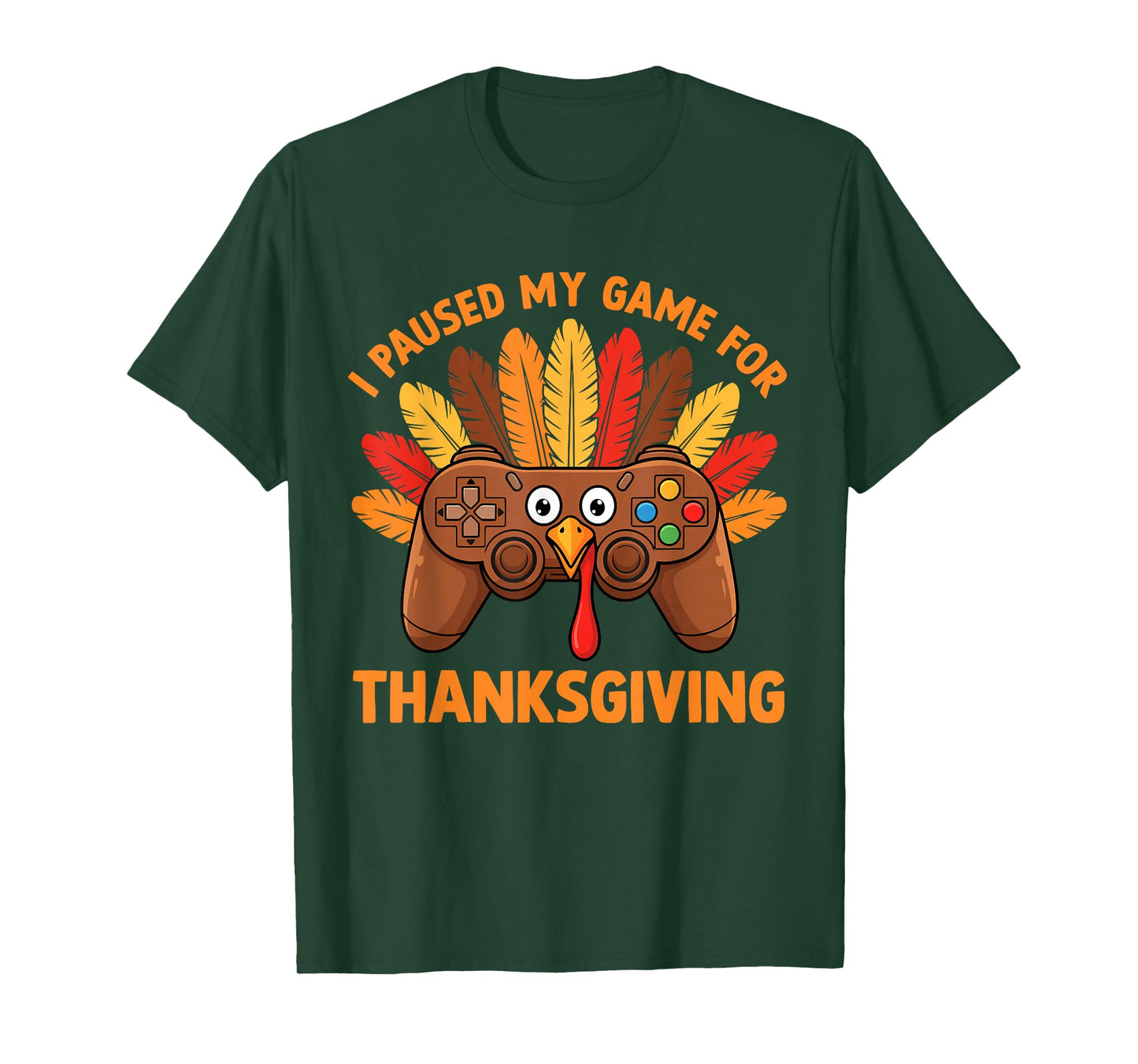 Happy Thanksgiving Gaming Funny Gamer Turkey Game Boys Teens T-Shirt